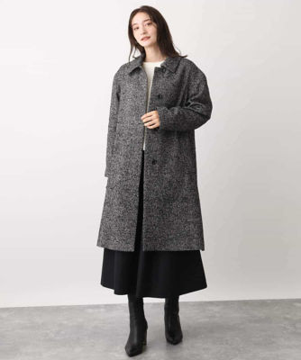 ループツイードヘリンボーンステンカラーコート | ファッション・服 