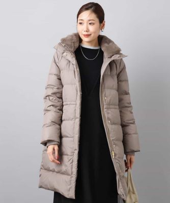 MK MICHEL KLEIN (Women)/エムケーミッシェルクラン ベーシックタフタ ロングダウンコート/撥水加工 84モカ コート・ジャケット【三越伊勢丹/公式】