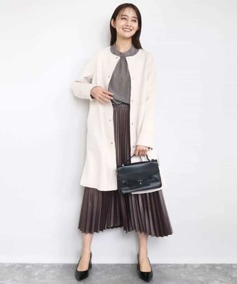 ボウタイ付き千鳥柄プリントブラウス／洗える | MK MICHEL KLEIN