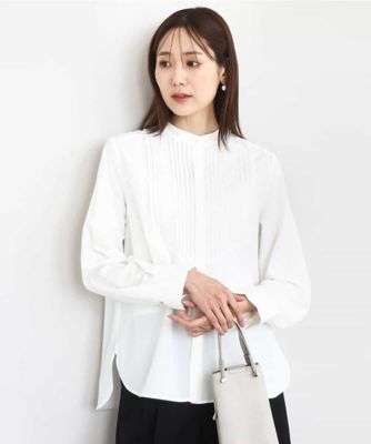 DESIGNWORKS ピンタック レース ブラウス ポンチョ風 ホワイト DESIGNWORKS ピンタック レース ブラウス ポンチョ風 ホワイト