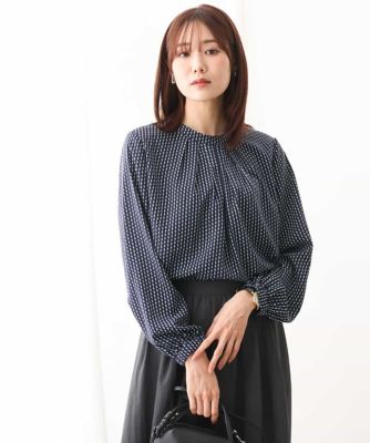 MK MICHEL  / エムケーミッシェルクラン カラースクエアプリントブラウス/洗える カラースクエアプリントブラウス／洗える | MK MICHEL KLEIN