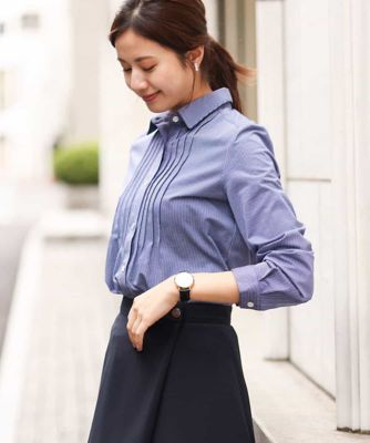 ＜MK MICHEL KLEIN (Women)＞ストレッチジャージシャツ／洗える