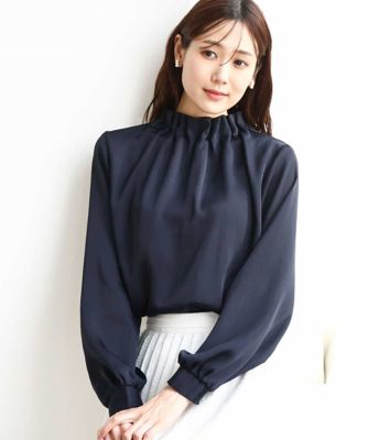 即納　Cledusia/クレドシア サテントップス　ネイビー 即納Cledusia/クレドシア サテントップスネイビー