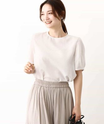 ピンストライプ柄シアーブラウス／洗える