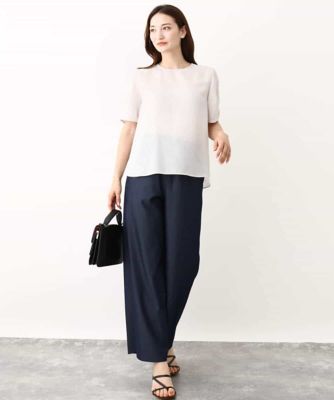 ピンストライプ柄シアーブラウス／洗える