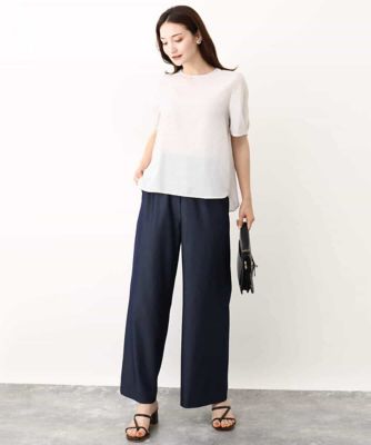 ピンストライプ柄シアーブラウス／洗える