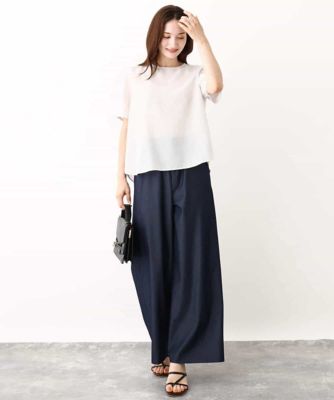ピンストライプ柄シアーブラウス／洗える