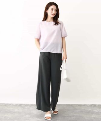 ピンストライプ柄シアーブラウス／洗える