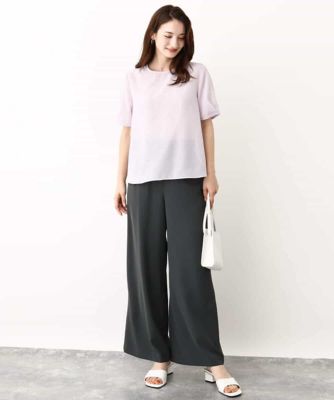 ピンストライプ柄シアーブラウス／洗える