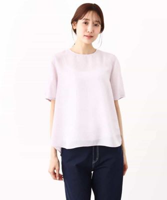 ピンストライプ柄シアーブラウス／洗える