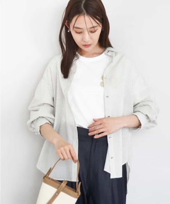 ＜MK MICHEL KLEIN (Women)＞サッカーシャツブラウス／洗える