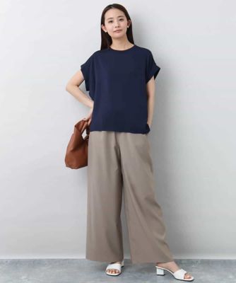マットサテンＴブラウス／接触冷感／洗える