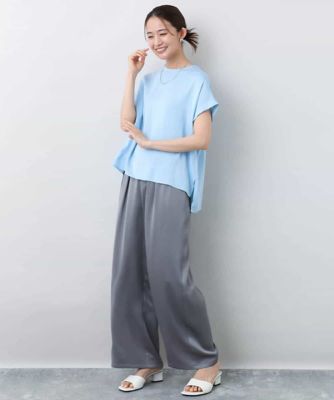 マットサテンＴブラウス／接触冷感／洗える