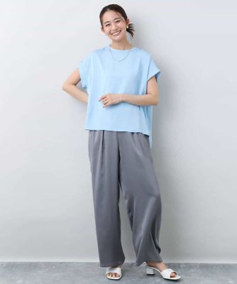 マットサテンＴブラウス／接触冷感／洗える