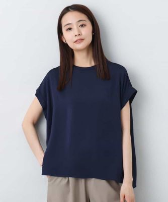 マットサテンＴブラウス／接触冷感／洗える