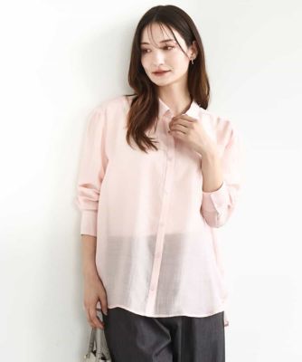 MK MICHEL KLEIN (Women)/エムケーミッシェルクラン シアーローンシャツブラウス/洗える ピンク01 トップス【三越伊勢丹/公式】