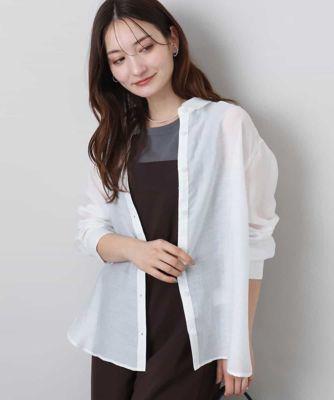 MK MICHEL KLEIN (Women)/エムケーミッシェルクラン シアーローンシャツブラウス/洗える ホワイト90 トップス【三越伊勢丹/公式】