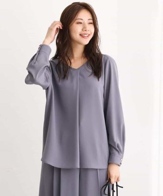 タックVネックブラウス／洗える | MK MICHEL KLEIN (Women)/エムケー