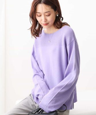 ＜MK MICHEL KLEIN (Women)＞ボートネックパフスリーブニット／洗える