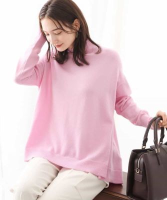 ＜MK MICHEL KLEIN (Women)＞ハイネックＡラインニットチュニック／洗える