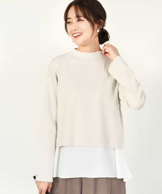 ＜MK MICHEL KLEIN (Women)＞クロップド丈ラメニット×フレアーデシンタンクトップ　アンサンブル／洗える