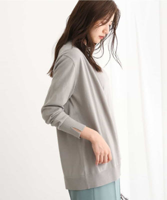 ＜MK MICHEL KLEIN (Women)＞ミドル丈カーディガン×半袖クルーネック　カラーニットアンサンブル