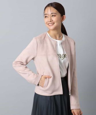 MK MICHEL KLEIN (Women)/エムケーミッシェルクラン フェイクスウェードショートブルゾン/洗える ピンク01 コート・ジャケット【三越伊勢丹/公式】