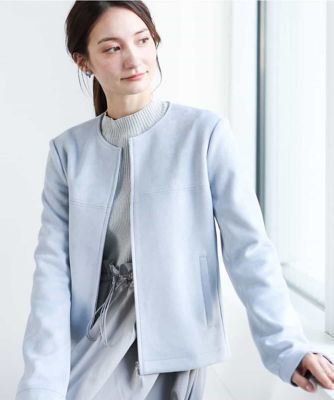 ＜MK MICHEL KLEIN (Women)＞フェイクスウェードショートブルゾン／洗える