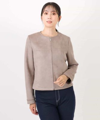 フェイクスウェードショートブルゾン／洗える | MK MICHEL KLEIN