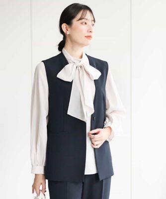 MK MICHEL  / エムケーミッシェルクラン Vネックノーカラージレ/制菌加工/洗える Vネックノーカラージレ／制菌加工／洗える | MK MICHEL KLEIN