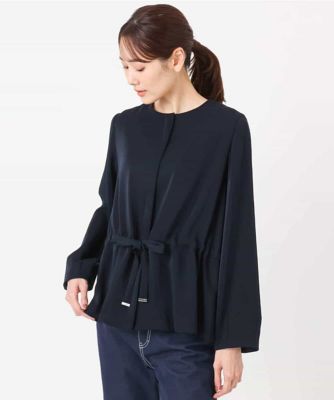 ギャザーデザイン ジップアップブルゾン／撥水／防シワ／洗える | MK