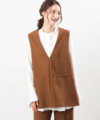 ＜MK MICHEL KLEIN (Women)＞Ｖネックベスト／セットアップ対応／洗える