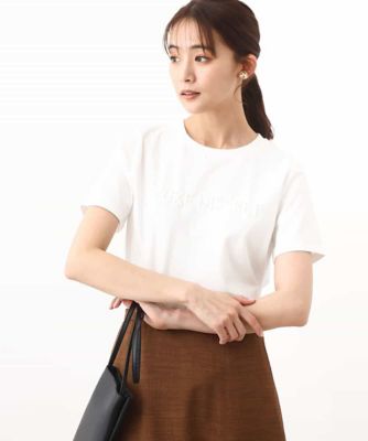 ＜MK MICHEL KLEIN (Women)＞［シンプル派に］発泡プリントロゴＴシャツ／接触冷感／洗える