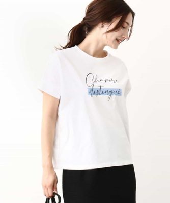 ＜MK MICHEL KLEIN (Women)＞スクエアプリントロゴＴシャツ／洗える