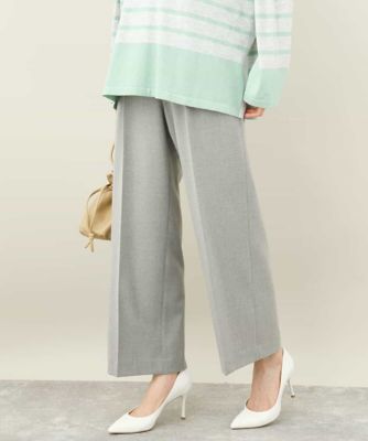 ＜MK MICHEL KLEIN (Women)＞ツイード調両面起毛ワイドパンツ／洗える