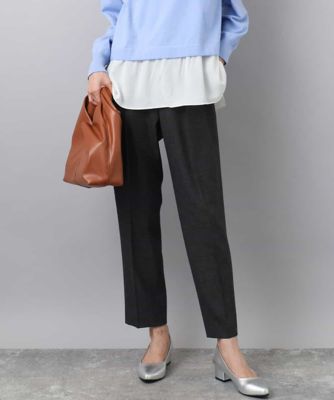 ＜MK MICHEL KLEIN (Women)＞ツイード調両面起毛テーパードパンツ／洗える