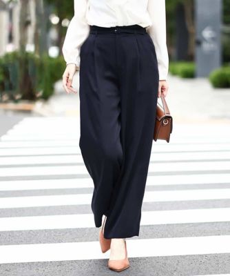 ＜MK MICHEL KLEIN (Women)＞ハイウエストワイドパンツ／撥水加工／洗える