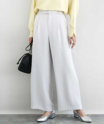 ＜MK MICHEL KLEIN (Women)＞共地ベルト付きワイドパンツ／撥水／防シワ／洗える