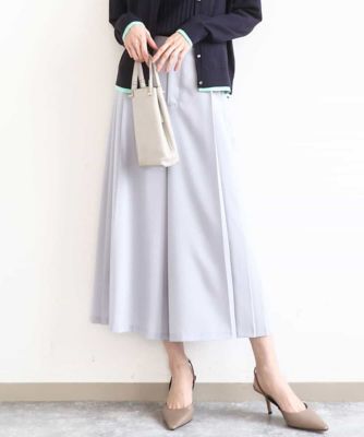 ＜MK MICHEL KLEIN (Women)＞サイドプリーツガウチョパンツ／洗える