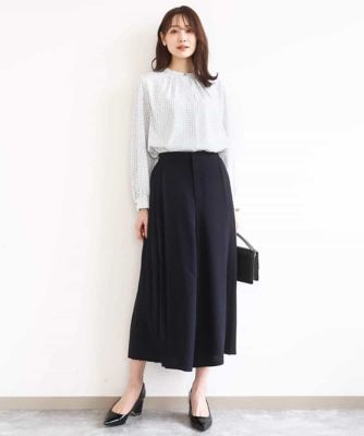 サイドプリーツガウチョパンツ／洗える | MK MICHEL KLEIN (Women