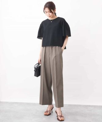 Reflaxストライプ柄ワイドパンツ／洗える | MK MICHEL KLEIN