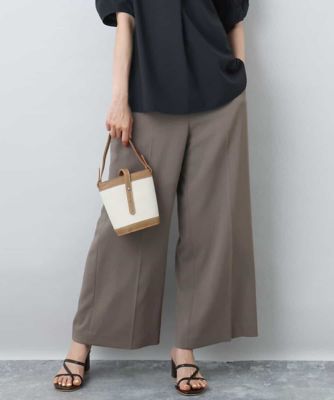 MK MICHEL KLEIN (Women)/エムケーミッシェルクラン センタープレス入りストレートワイドパンツ／ＵＶカット／接触冷感／速乾／洗える