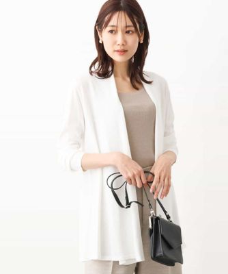 ＜MK MICHEL KLEIN (Women)＞ミディ丈フレアニットカーディガン／洗える