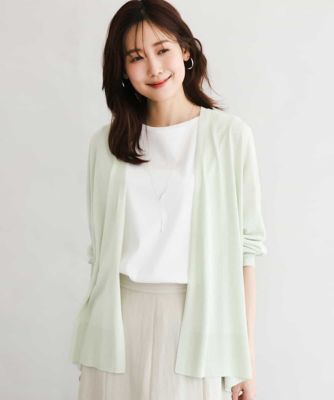 ＜MK MICHEL KLEIN (Women)＞［接触冷感／洗える］ミドル丈着流しカーディガン