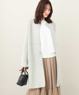 フェイクスウェードノーカラーコート／洗える | MK MICHEL KLEIN