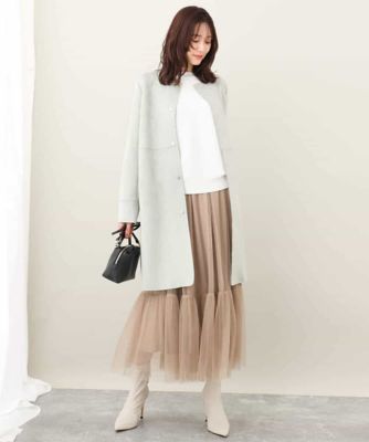 フェイクスウェードノーカラーコート／洗える | MK MICHEL KLEIN