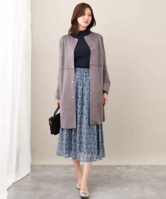 フェイクスウェードノーカラーコート／洗える | MK MICHEL KLEIN