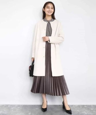 フェイクスウェードノーカラーコート／洗える | MK MICHEL KLEIN