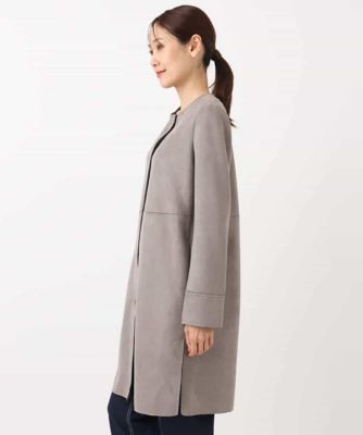 フェイクスウェードノーカラーコート／洗える | MK MICHEL KLEIN