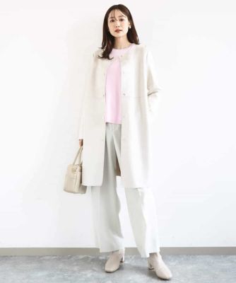 フェイクスウェードノーカラーコート／洗える | MK MICHEL KLEIN